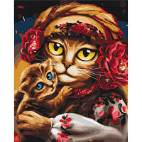 Картина по номерам Brushme Семья котиков 40 на 50 см коты патриотические для взрослых раскраска картинки