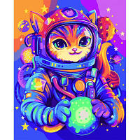 Картина по номерам SANTI Космический патруль. Кот 40 на 50 см животные коты для взрослых раскраска картинки