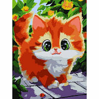 Картина за номерами SANTI Руде кошеня 30 на 40 см тварини коти для дітей розмальовка за номерах малюнки розпис кухню малювати