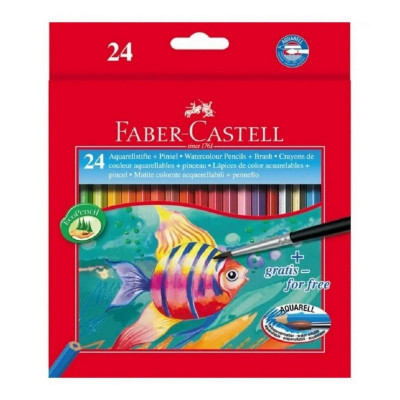 Олівці кольорові акварельні Faber-Castell Рибка, 24 кольори 114425 (1408)