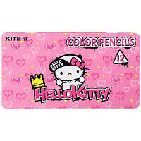 Карандаши цветные трехгранные Kite Hello Kitty, 12 шт., металлический пенал (HK21-058)