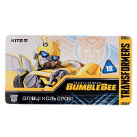 Карандаши цветные трёхгранные Kite Transformers BumbleBee Movie, 12 шт., металлический пенал (TF19-058)