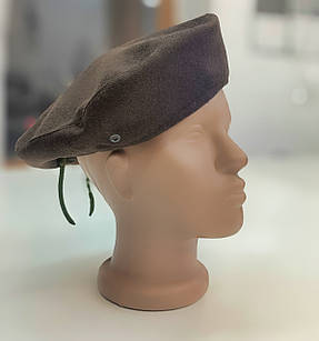 Беретка коричнева, жіноча, якісний матеріал, ручна робота