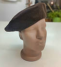 Беретка коричнева, жіноча, якісний матеріал, ручна робота, фото 2
