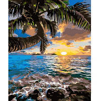 Картина по номерам STRATEG Закат на пляже 40 на 50 см пейзаж море для взрослых раскраска картинки цифрам