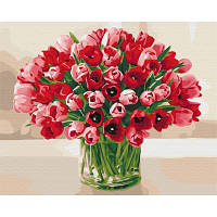 Картина по номерам Brushme Букет тюльпанов для любимой 40 на 50 см цветы тюльпаны для взрослых раскраска