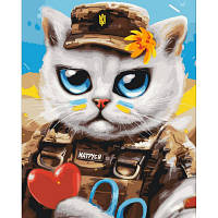 Картина по номерам Brushme Котик врач 40 на 50 см коты патриотические для взрослых раскраска картинки цифрам