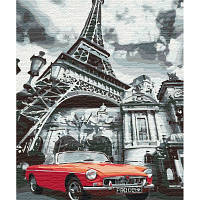 Картина по номерам Brushme Красный цвет Парижа 40 на 50 см машины Эйфелева башня для взрослых раскраска