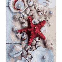 Картина по номерам STRATEG Красная морская звезда 40 на 50 см сюжетная композиция для взрослых раскраска