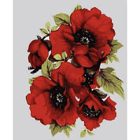 Картина по номерам STRATEG Красные маки 40 на 50 см цветы маки для взрослых раскраска картинки цифрам