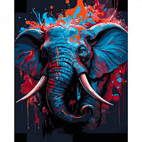Картина по номерам STRATEG Красочный слон 40 на 50 см животные для взрослых раскраска картинки цифрам