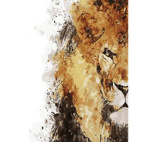 Картина по номерам STRATEG Львиный взгляд 40 на 50 см животные львы для взрослых раскраска картинки цифрам