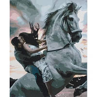Картина за номерами STRATEG Кохання на коні 40 на 50 см люди коні для дорослих розмальовка за номерах малюнки розпис кухню