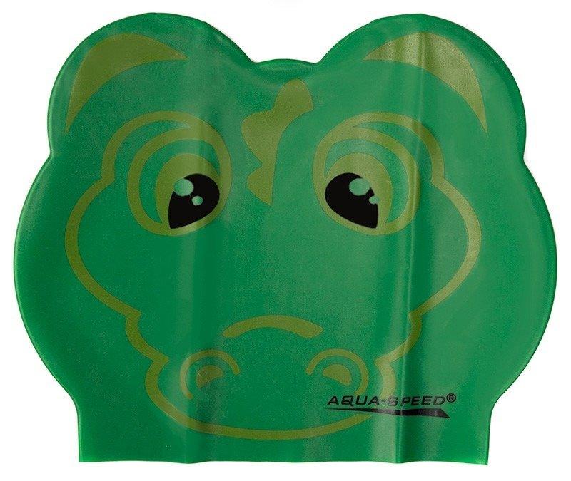 Шапочка для плавання Aqua Speed Zoo Latex Crocodile 5713 (116-crocodile) Green дитяча, фото 1