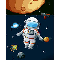 Картина за номерами STRATEG На орбіті 30 на 40 см космос для дітей розмальовка за номерах малюнки розпис кухню малювати