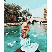 Картина по номерам STRATEG Отдых в Дубае 40 на 50 см пейзаж люди для взрослых раскраска картинки цифрам