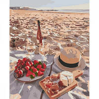 Картина по номерам STRATEG Пикник на берегу океана 40 на 50 см пейзаж натюрморт для взрослых раскраска