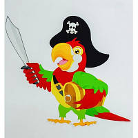 Картина за номерами STRATEG Папуга пірат 30 на 40 см тварини для дітей розмальовка за номерах малюнки розпис кухню малювати