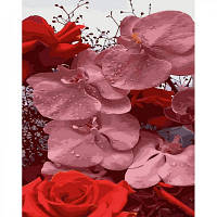Картина по номерам STRATEG Розовые орхидеи 40 на 50 см цветы орхидеи для взрослых раскраска картинки цифрам