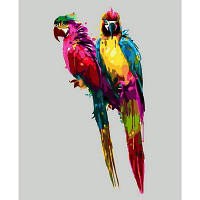 Картина по номерам STRATEG Цветные попугаи 40 на 50 см животные для взрослых раскраска картинки цифрам