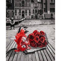 Картина по номерам STRATEG Яркий красный 40 на 50 см пейзаж розы для взрослых раскраска картинки цифрам