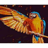 Картина по номерам STRATEG Яркий попугай 40 на 50 см животные для взрослых раскраска картинки цифрам