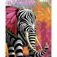 Картина по номерам STRATEG Яркий слон 40 на 50 см животные для взрослых раскраска картинки цифрам рисование