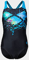 Купальник закритий для дівчат Arena MULTI PIXELS SWIMSUIT SWIM PRO чорний, синій, блакитний Діт 128с