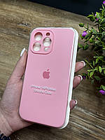 Чехлы на IPhone 14 ProMax Full+Camera SILICONE CASE,Чехол на Айфон 14 Про Макс Soft Touch с закрытым низом Light Pink