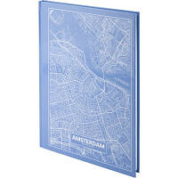 Книга записна Axent Maps Amsterdam 8422-507-A, A4, 96 аркушів, клітинка, блакитна