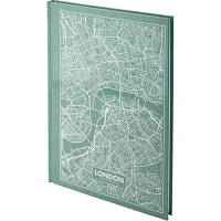 Книга записная Axent Maps London 8422-516-A, A4, 96 листов, клетка, бирюзовая