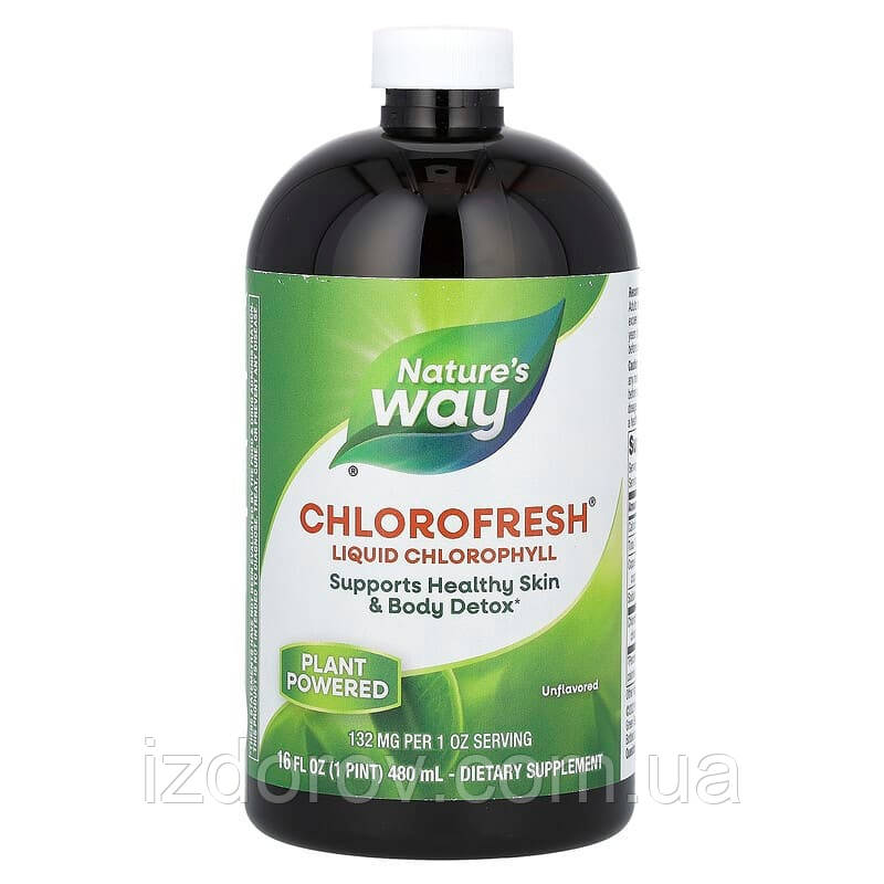 Рідкий хлорофіл Nature's Way Chlorofresh неароматизований для підтримки здоров'я та детоксу 480 мл
