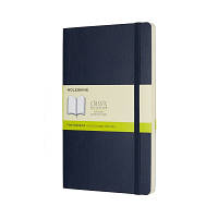 Книга записная Moleskine Classic средняя, мягк.обл., сапфир, нелинованная (QP618B20)