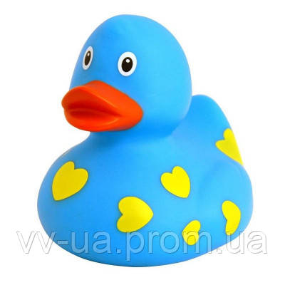 Колекційна іграшка Funny Ducks гумова качка блакитна в сердечках (L1042)