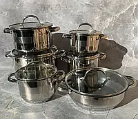 Набор посуды из нержавеющей стали Edenberg 12 предметов (EB-2119)