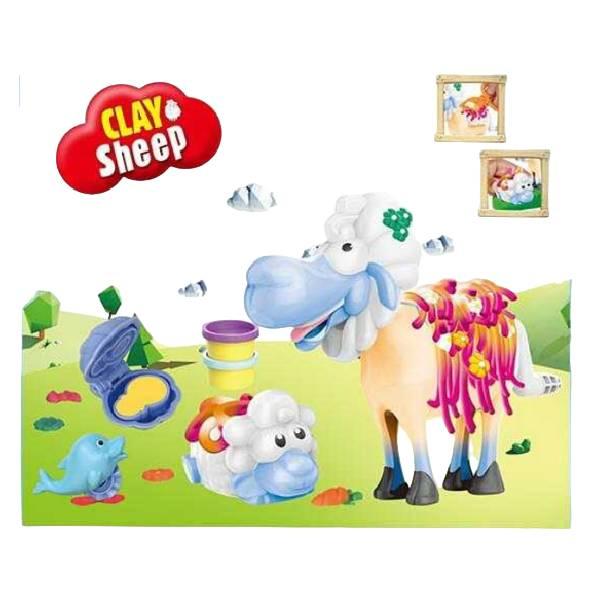 Набір тіста для ліплення 3 баночки з формами Овечка Clay Sheep