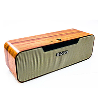 Акустична Bluetooth колонка SODO L4 TWS портативна AUX FM-радіо стерео система з мікрофоном колір Дерево
