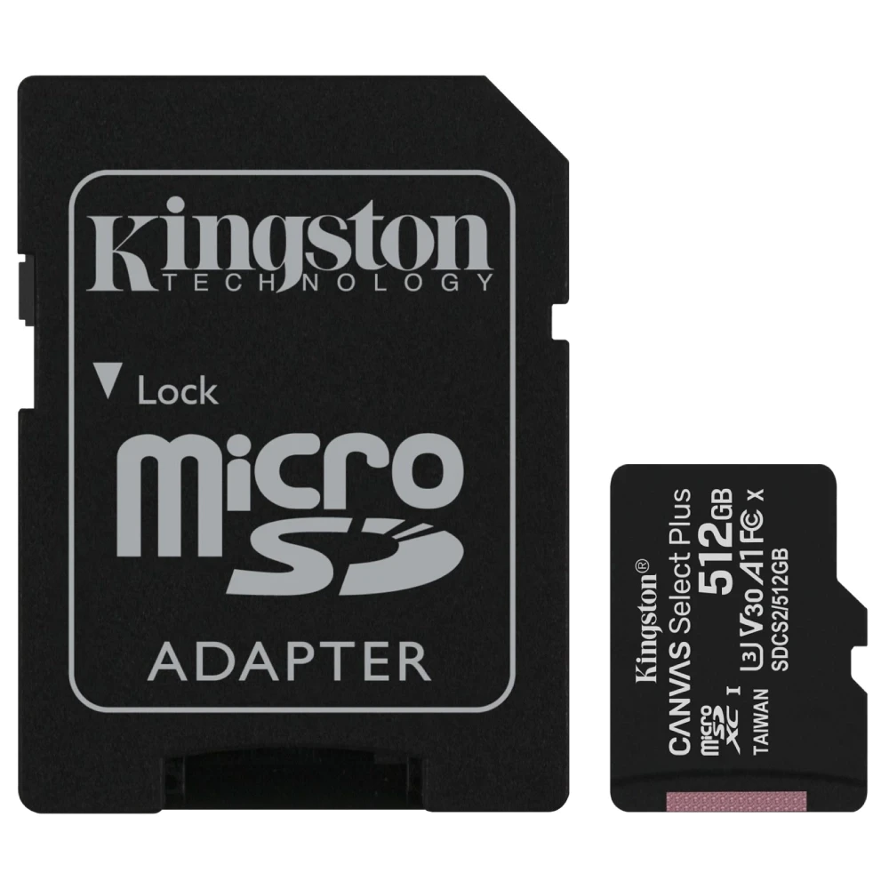 Карта пам’яті Kingston 512GB micSDXC Canvas Select Plus 100R A1 C10 Card + ADP