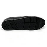 Жіночі шкіряні моксини сліпони на низькому ходу чорного кольору 230570(1) розмір 36, фото 9