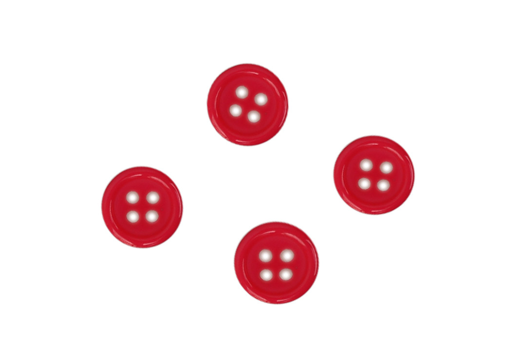 Ґудзик пластиковий, 4 удари, 10 мм, темно-рожевий, фото 1