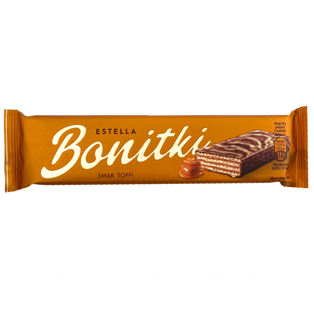 Вафлі тоффі Естелла Estella toffi 50g 60шт/ящ (Код: 00-00014041), фото 1