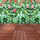 Композитна плитка ДПК для терас під дерево, декінг садовий паркет WPC червоне дерево 30х30х2 см, фото 3