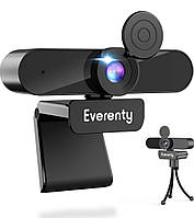 Веб-камера Everenty з мікрофоном, 2K 1440P Full HD з кришкою та штатив