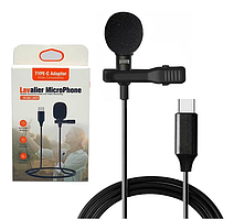 Мікрофон петличний JH-042 Lavalier MicroPhone Type-C із затискачем