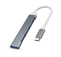 Переходник USB - USB Type C HUB (хаб) (4USB)