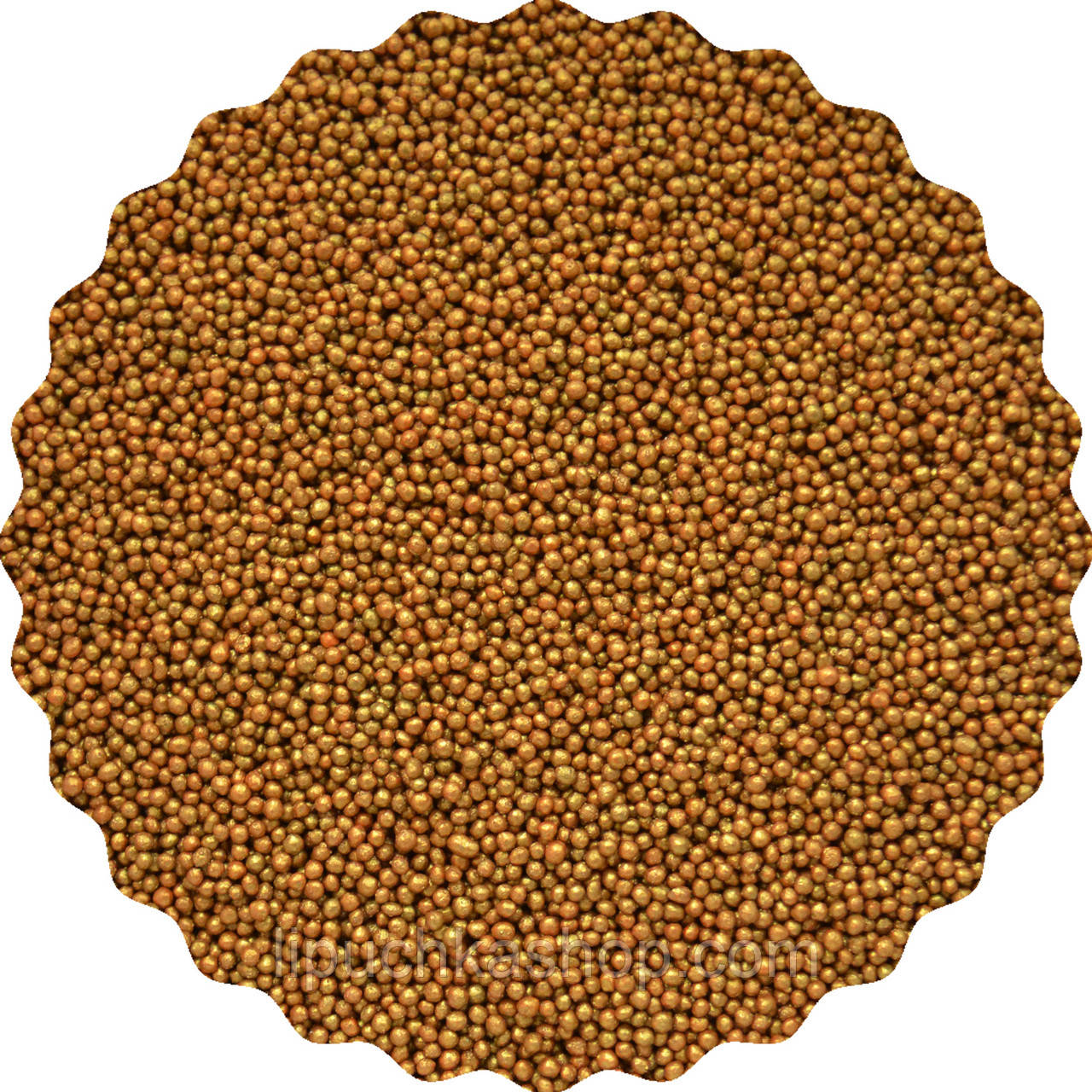 Посипка кондитерська "Кульки нонпарель (бронза)" 1 мм, 50 гр., фото 1