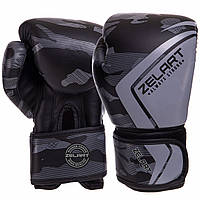 Тренувальні боксерські рукавички для спарингу Zelart PU чорно-сірий