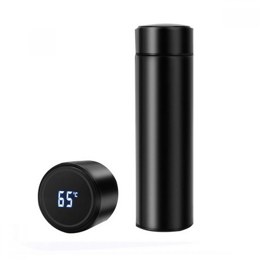 Термос із датчиком температури 500 мл чорний, фото 1