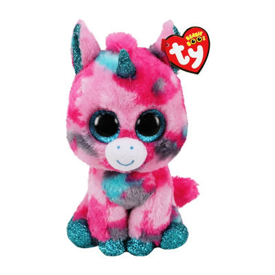 М'яка іграшка TY Beanie Boos Рожево-блакитний одноріг Unicorn, 15 см (36313)