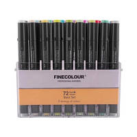 Набор маркеров Finecolour Brush mini Basic set, 72 цвета, 2 коробки (EF103-TB72)